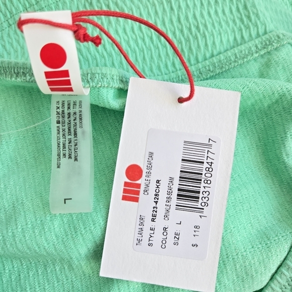 New Solid and Striped The Lana Crinkle Rib Seafoam Green Skirt NWT Large - Picture 8 of 8